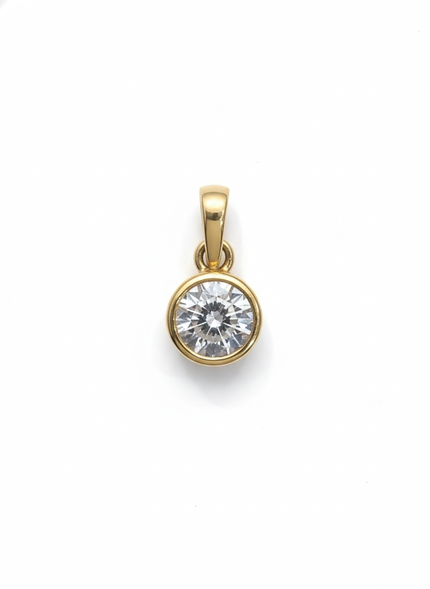 0.51CT LAB-GROWN ROUND BEZEL PENDANT E-F/VVS-VS