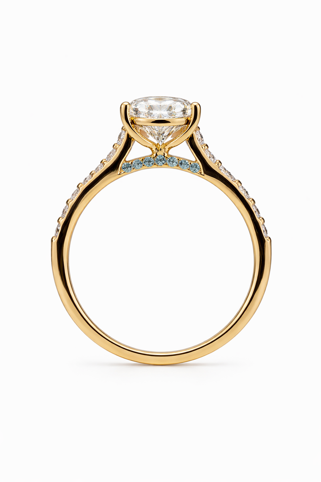 2.51CT LAB-GROWN PEAR-DROP F/VS1 with BLUE TOPAZ - Image 3