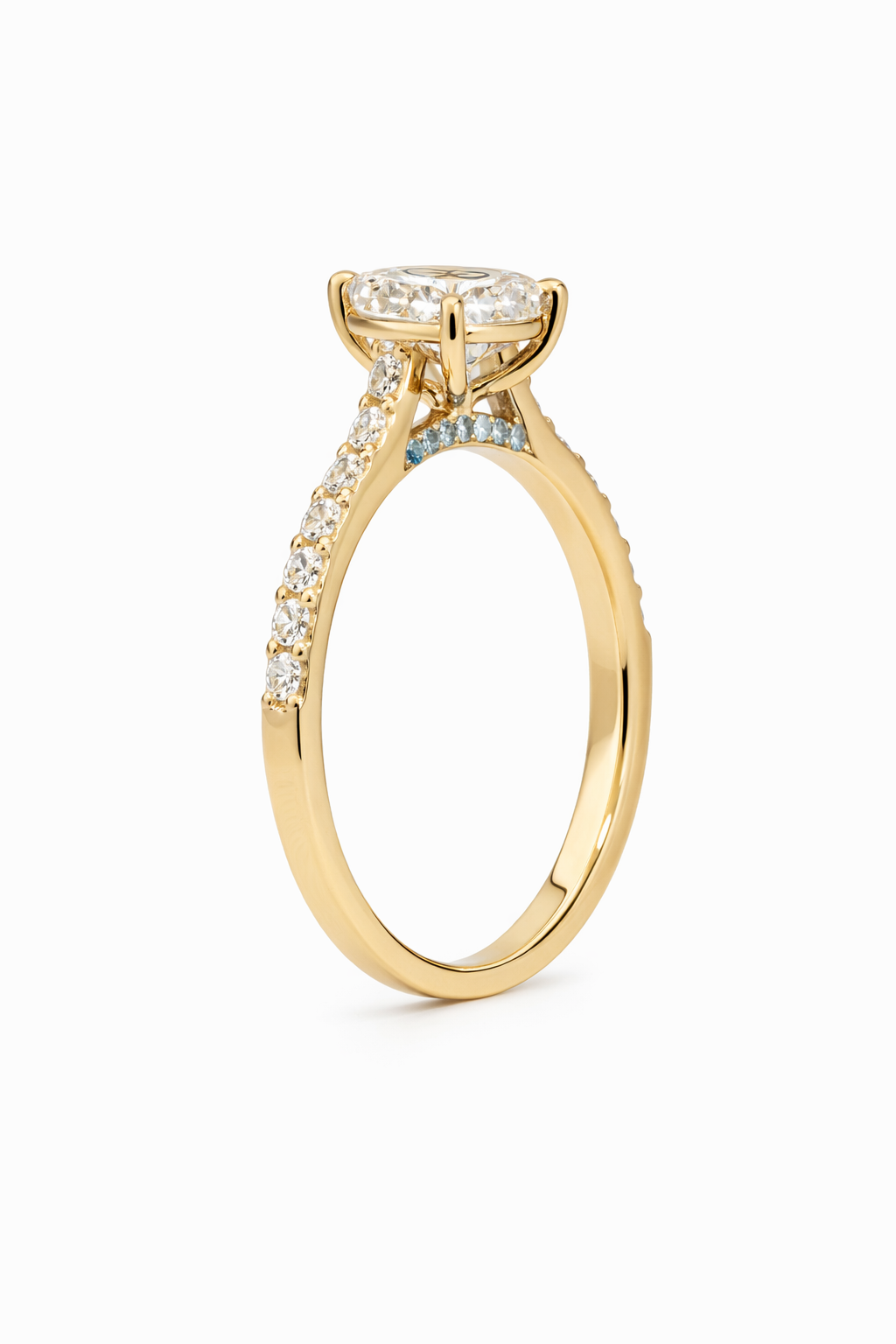 2.51CT LAB-GROWN PEAR-DROP F/VS1 with BLUE TOPAZ - Image 4