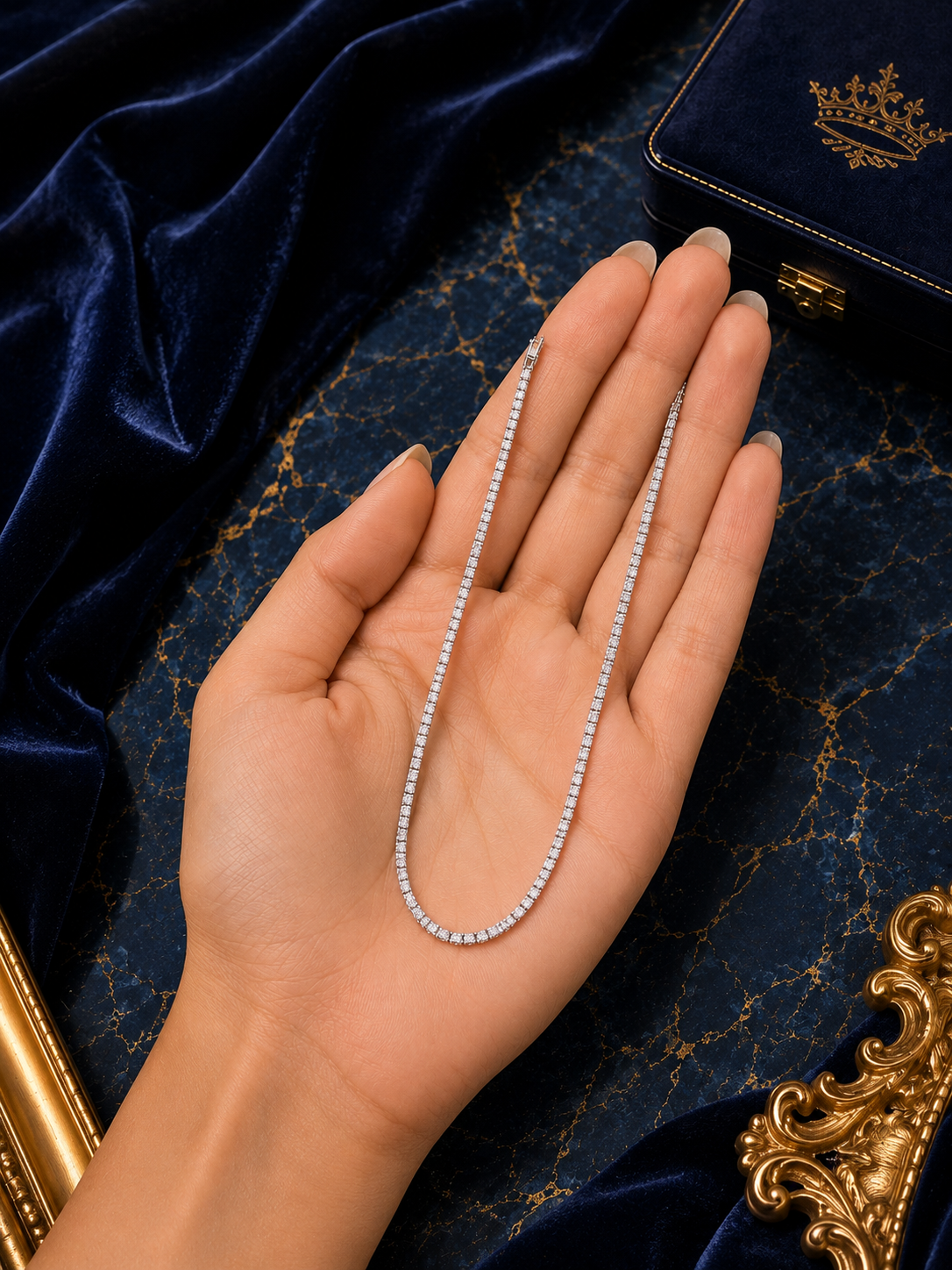 5.18CT LAB-GROWN TENNIS NECKLACE E-F/VVS-VS - Image 3