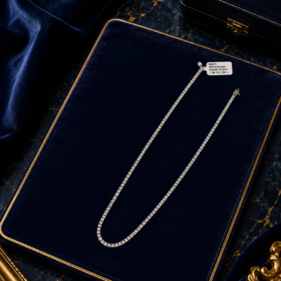 5.18CT LAB-GROWN TENNIS NECKLACE E-F/VVS-VS