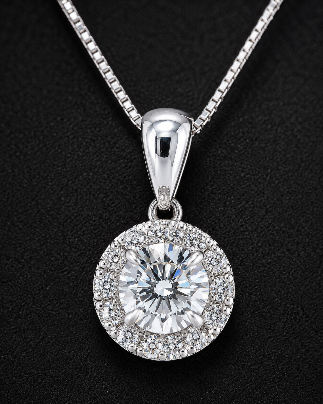 0.65CT NATURAL-GROWN PENDANT G-H/VS (WITH CHAIN)