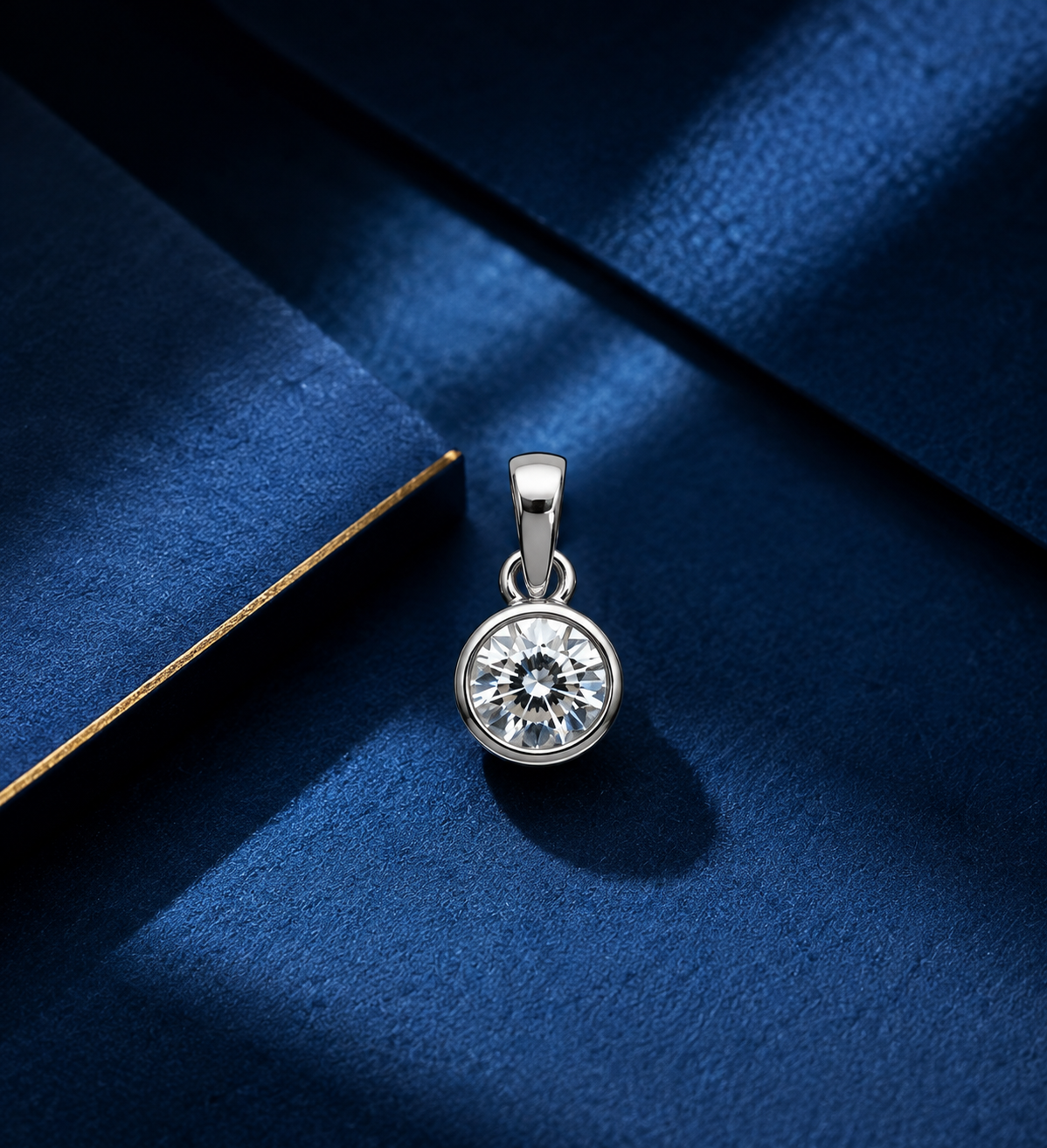 0.35CT LAB-GROWN ROUND BEZEL PENDANT D-E/VVS-VS - Image 3