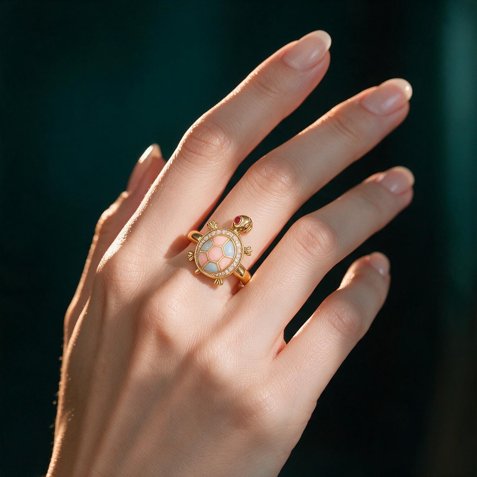NATURAL-GROWN RUBY & DIAMOND (TURTLE RING) - Image 4