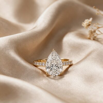 2.51CT LAB-GROWN PEAR-DROP F/VS1 with BLUE TOPAZ