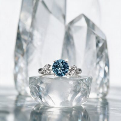 2.50CT LAB-GROWN ROUND BLUE/VVS2