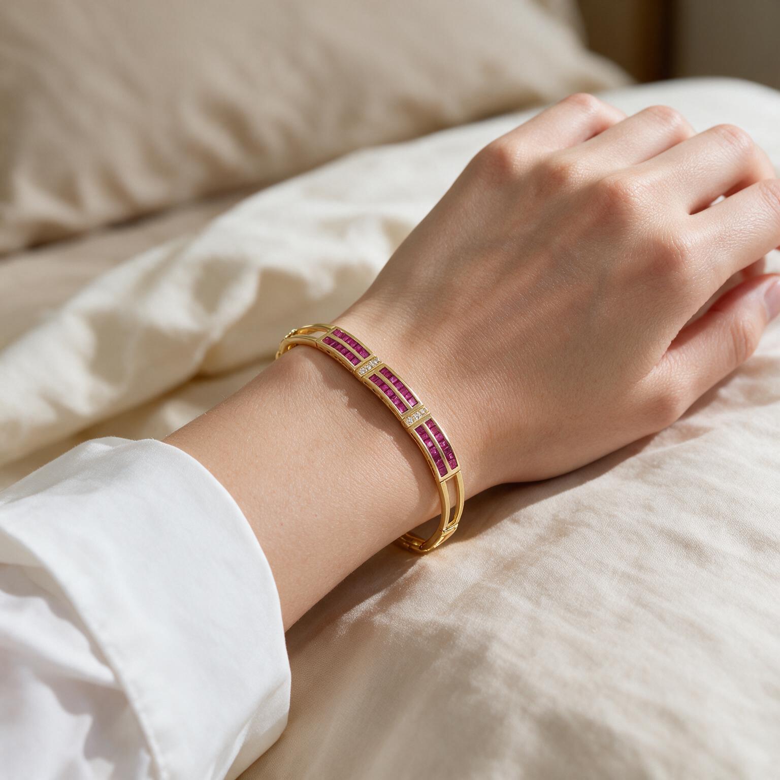 2.94CT NATURAL-GROWN RUBY BRACELET - Image 4