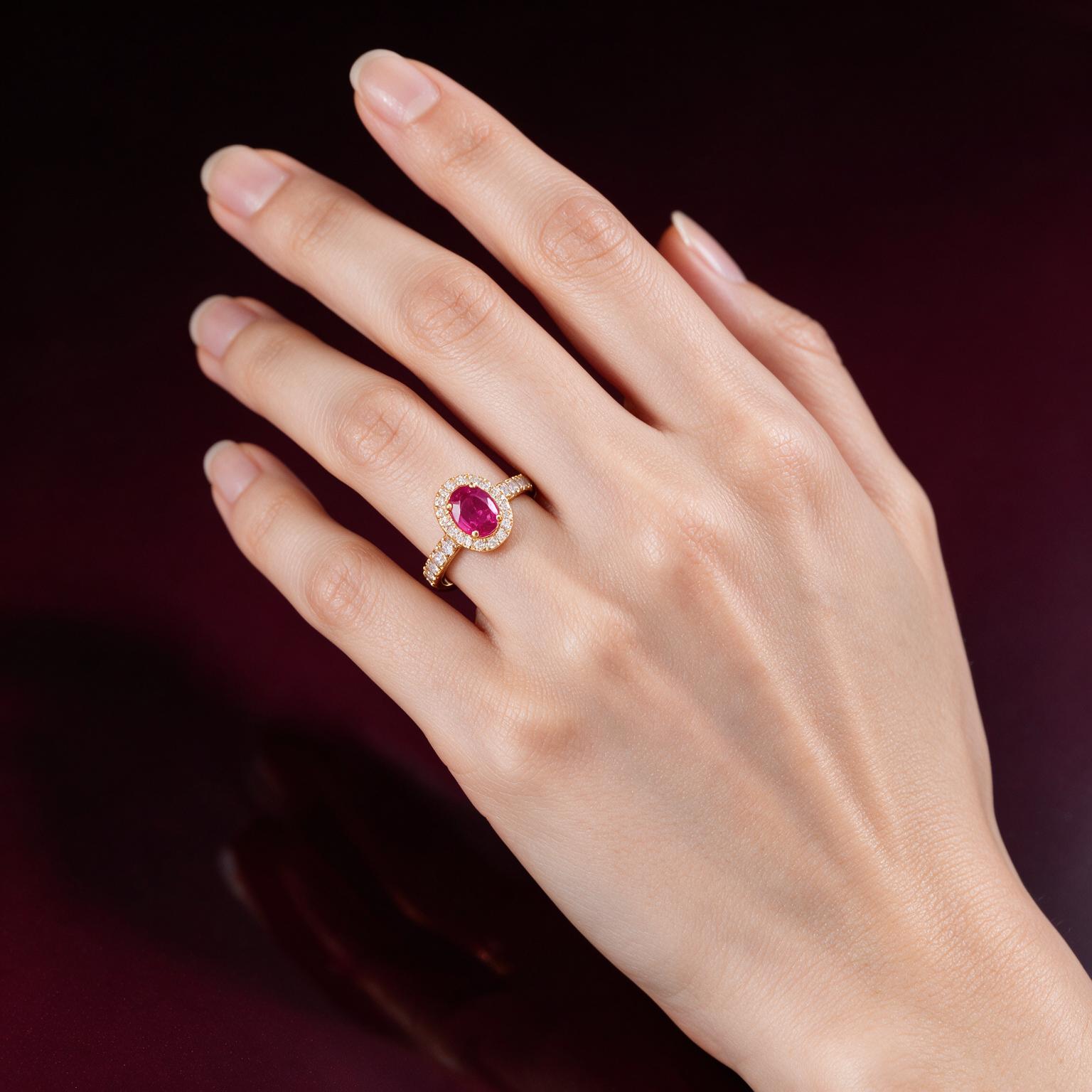 0.66CT NATURAL-GROWN OVAL RUBY - Image 4
