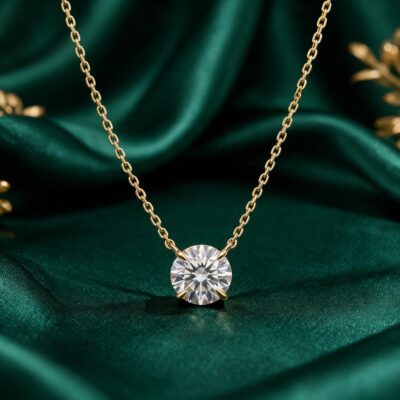 1.08CT LAB-GROWN ROUND PENDANT E/VVS-VS (WITH CHAIN)