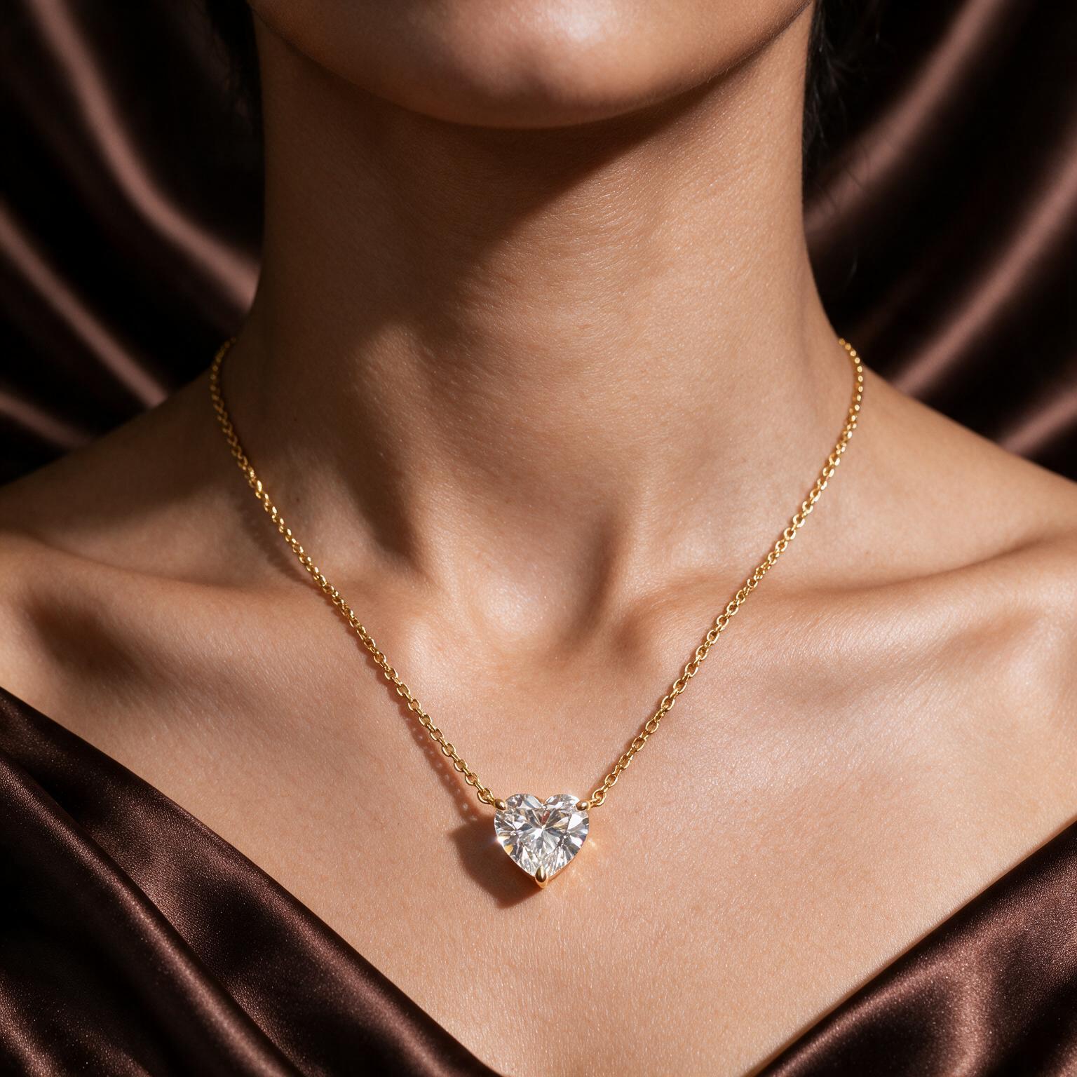 1.08CT LAB-GROWN HEART PENDANT E-F/VVS-VS (WITH CHAIN) - Image 5