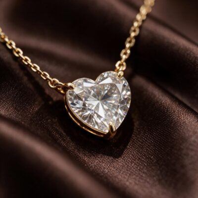 1.08CT LAB-GROWN HEART PENDANT E-F/VVS-VS (WITH CHAIN)
