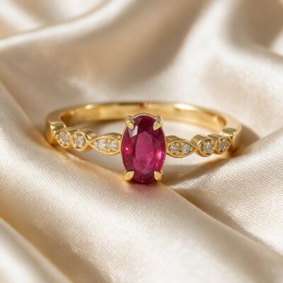 0.54CT NATURAL-GROWN OVAL RUBY