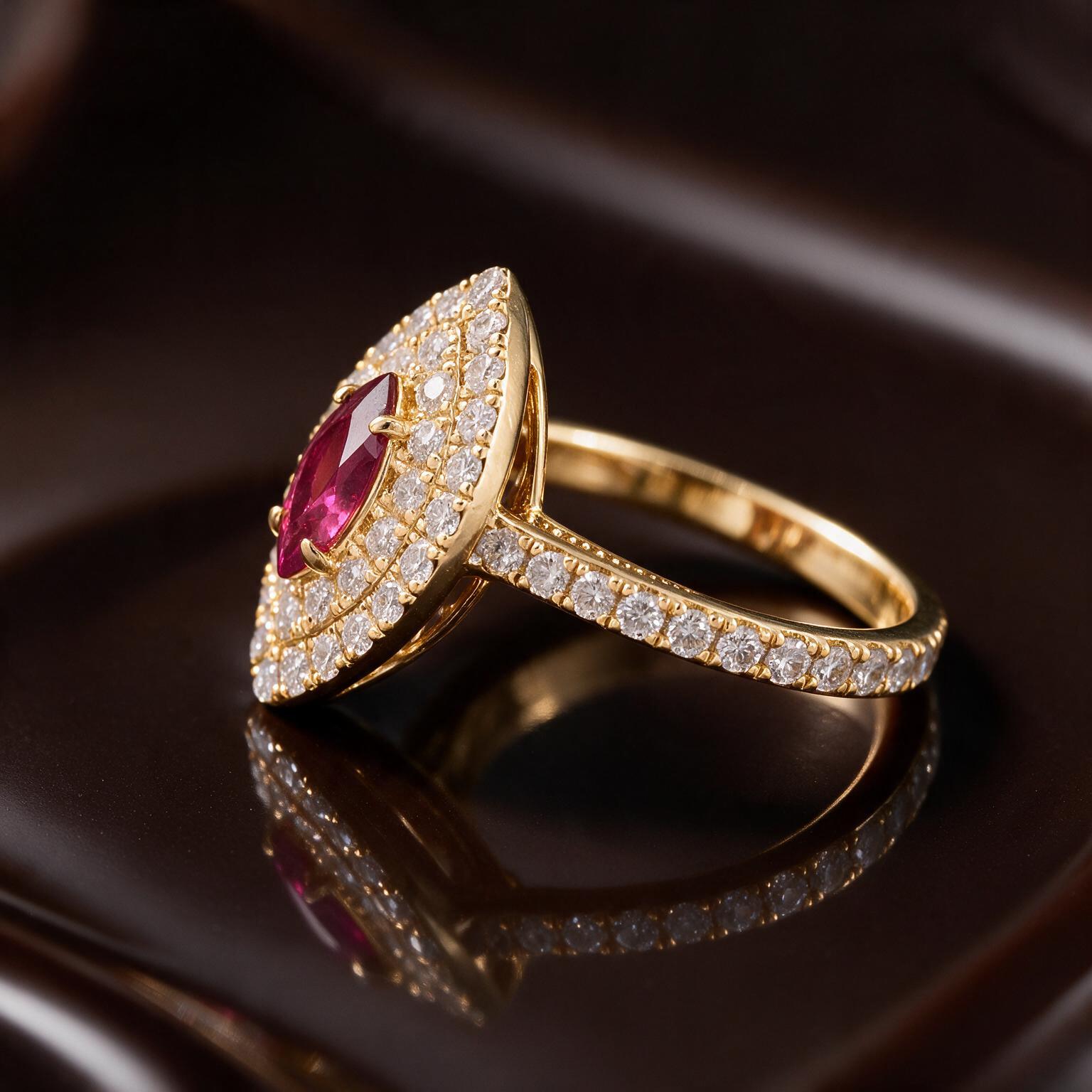 0.65CTNATURAL-GROWN MARQUISE RUBY - Image 3