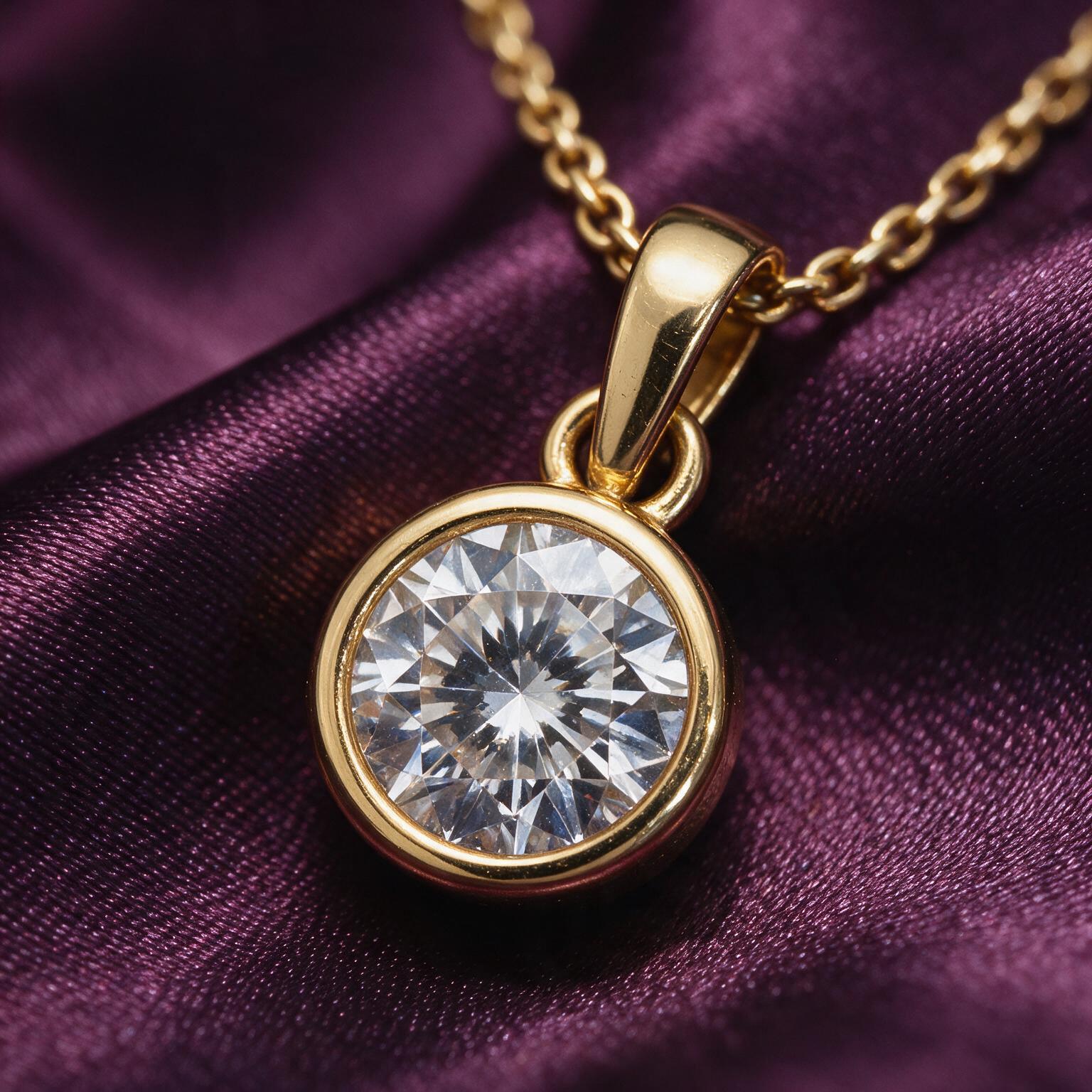 0.51CT LAB-GROWN ROUND BEZEL PENDANT E-F/VVS-VS - Image 3