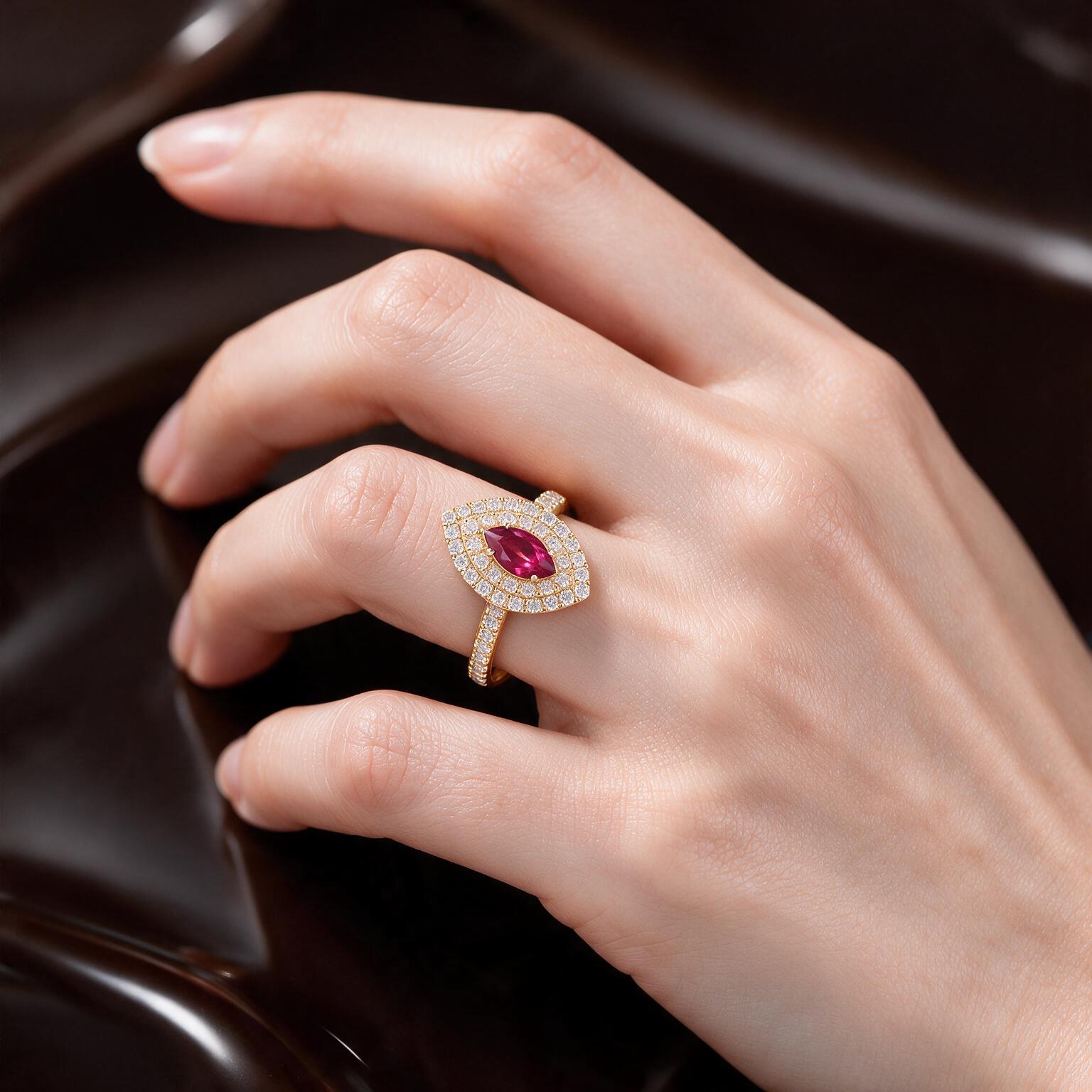 0.65CTNATURAL-GROWN MARQUISE RUBY - Image 4