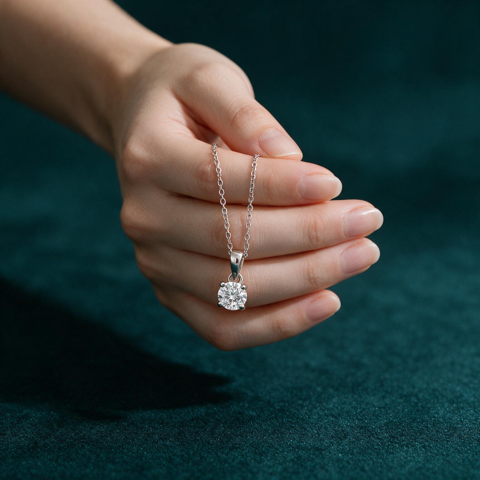 0.35CT LAB-GROWN ROUND PENDANT E/VVS-VS - Image 4
