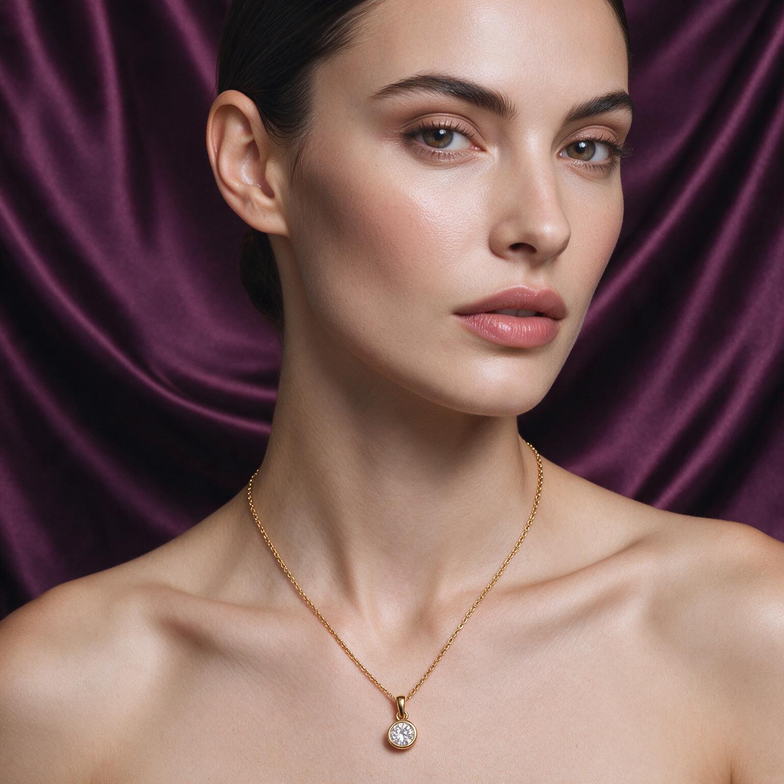 0.51CT LAB-GROWN ROUND BEZEL PENDANT E-F/VVS-VS - Image 6