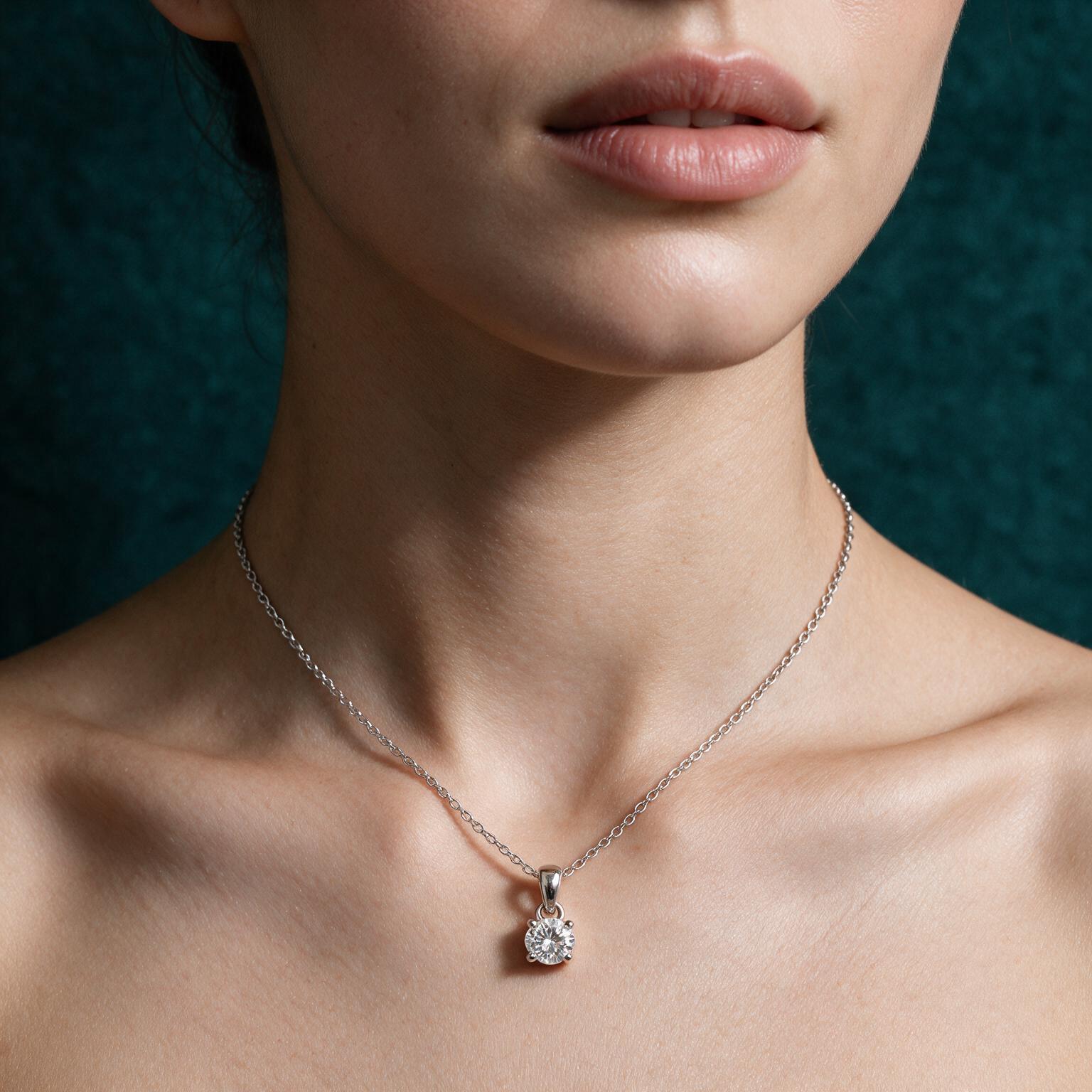 0.35CT LAB-GROWN ROUND PENDANT E/VVS-VS - Image 5