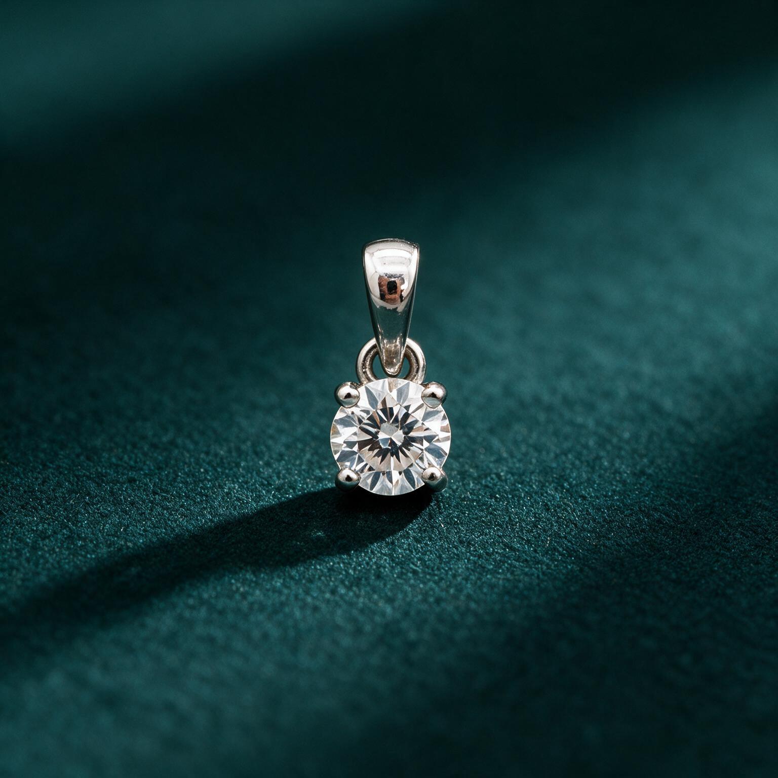 0.35CT LAB-GROWN ROUND PENDANT E/VVS-VS