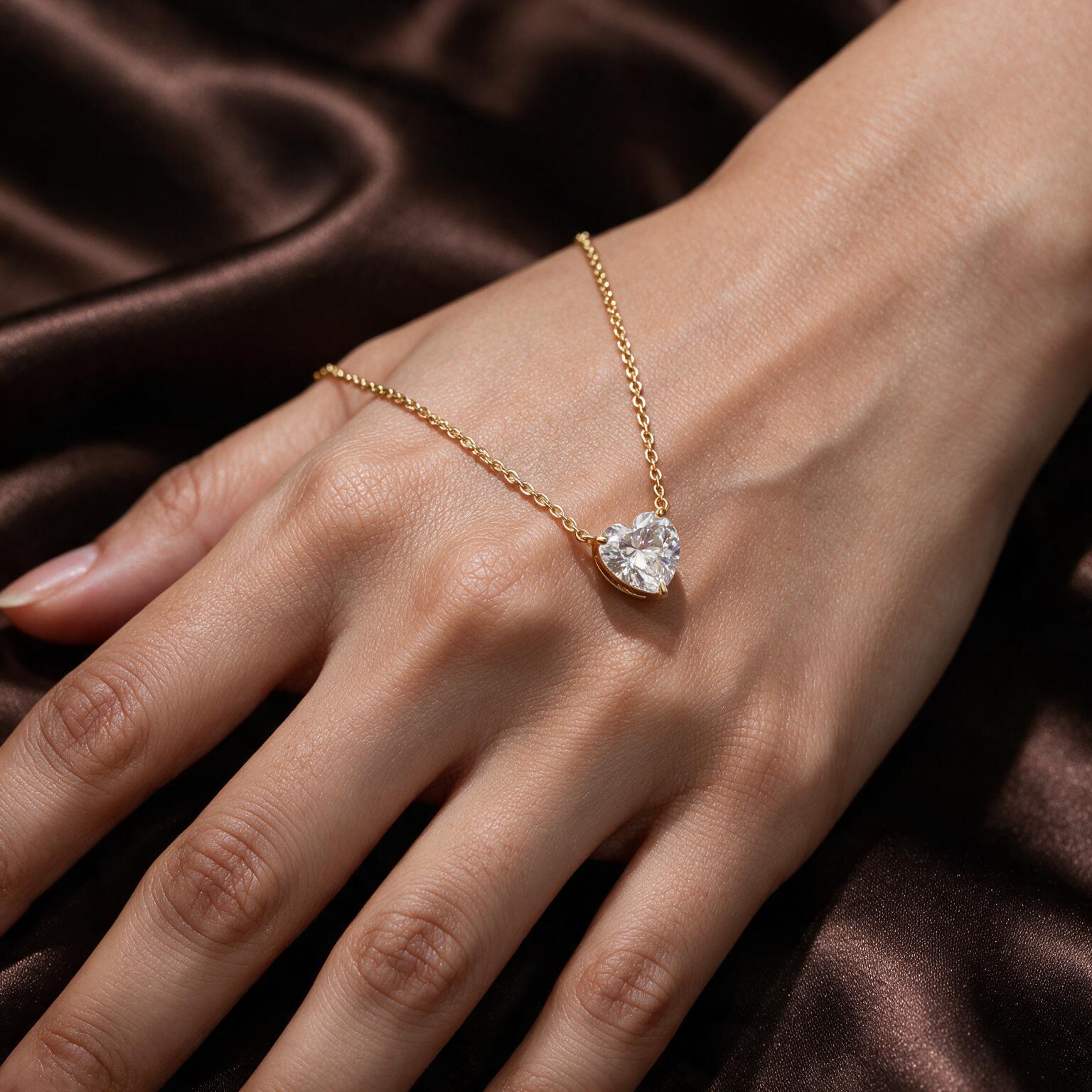 1.08CT LAB-GROWN HEART PENDANT E-F/VVS-VS (WITH CHAIN) - Image 3