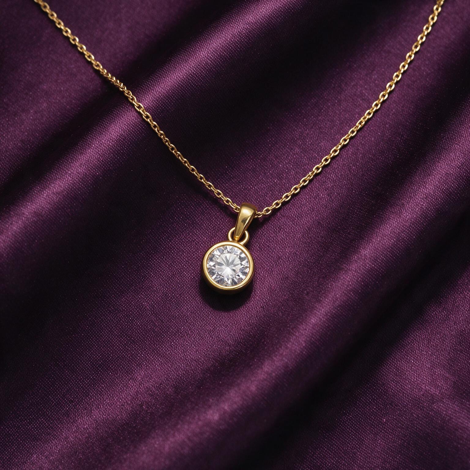0.51CT LAB-GROWN ROUND BEZEL PENDANT E-F/VVS-VS - Image 4