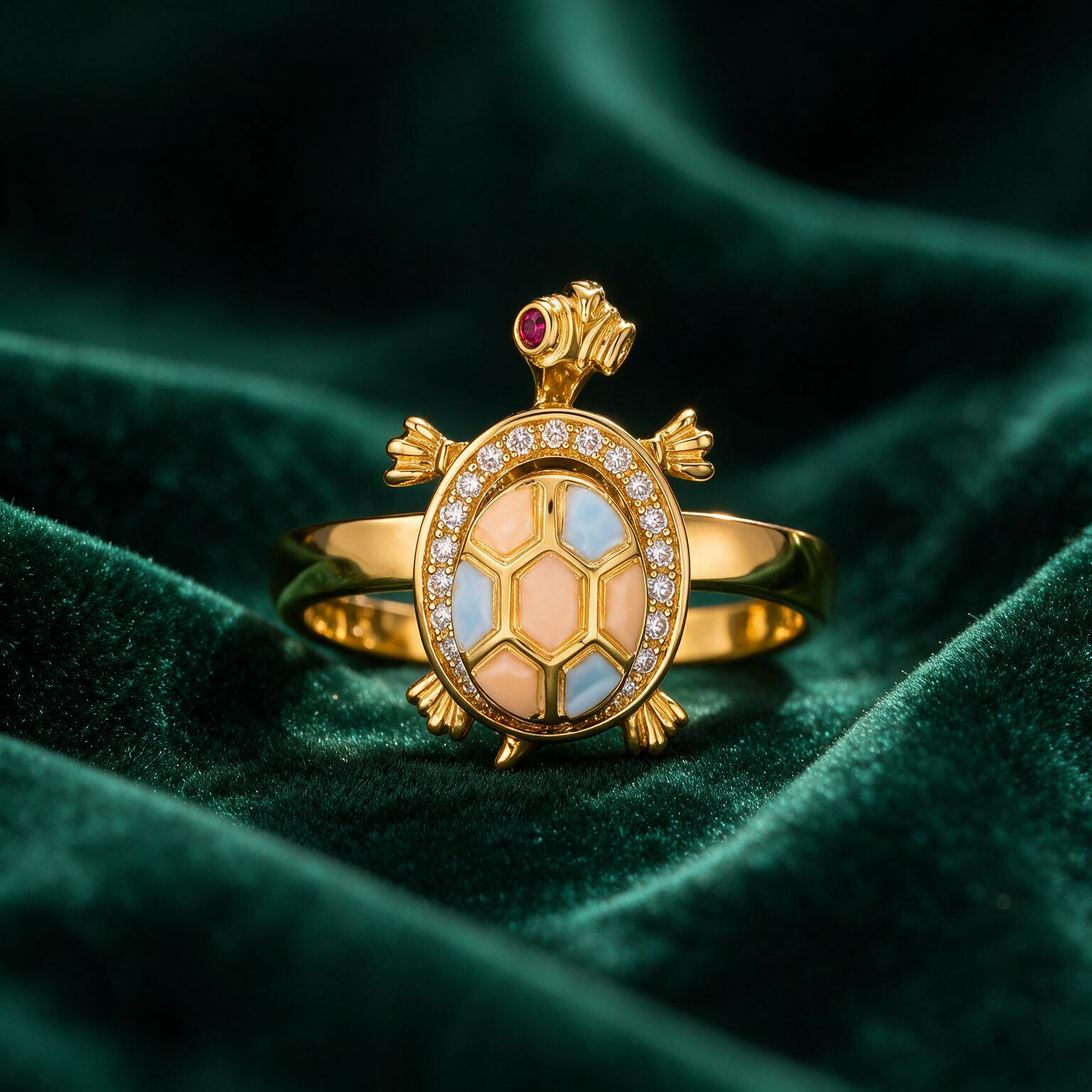 NATURAL-GROWN RUBY & DIAMOND (TURTLE RING)