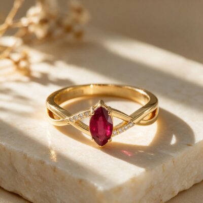 0.72CT NATURAL-GROWN MARQUISE RUBY