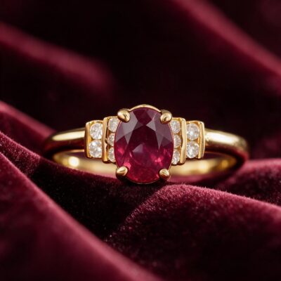 1.30CT NATURAL-GROWN OVAL RUBY