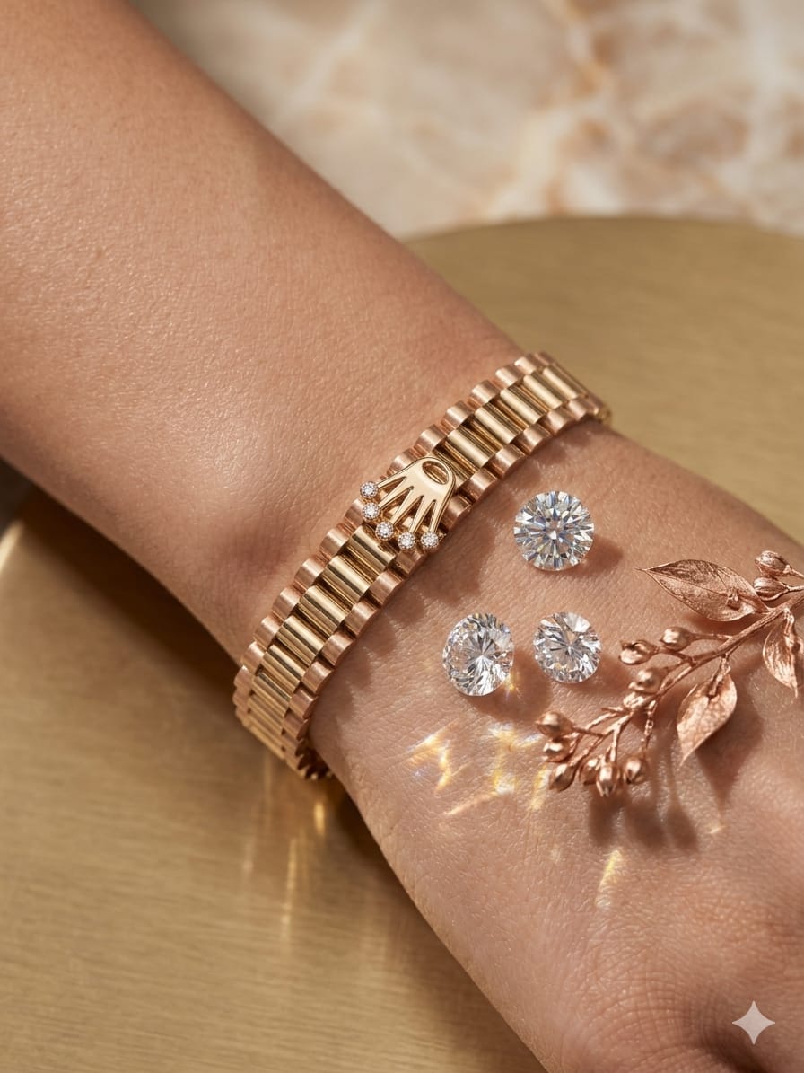 0.07CT NATURAL-GROWN F-G/VS EXCLUSIVE ROLEX INSPIRED BRACELET - Image 5